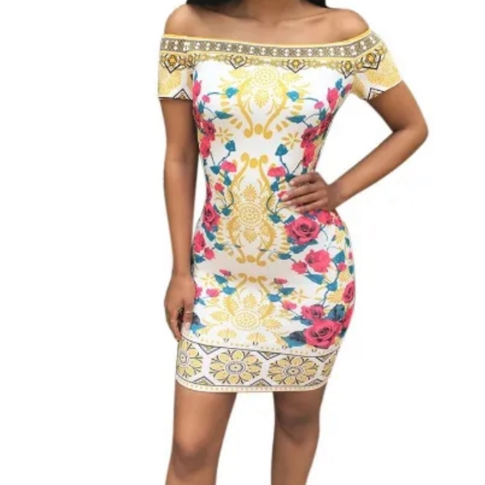 Forever 21 Off the shoulder body-con Rose Dress
